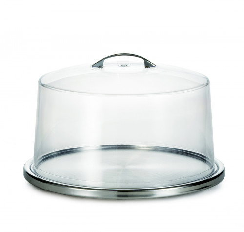 Présentoir à pâtisserie avec cloche rond inox Ø 32,5 cm Tablecraft