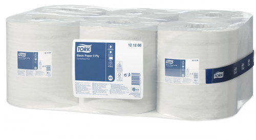 Bobine à dévidage central blanc ouate de cellulose 19,8x30 cm Tork (6 pièces)