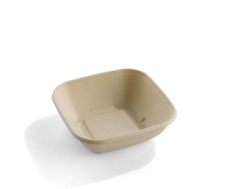 Saladier carré beige 17x17x5,3 cm 75 cl Be Pulp (50 pièces)