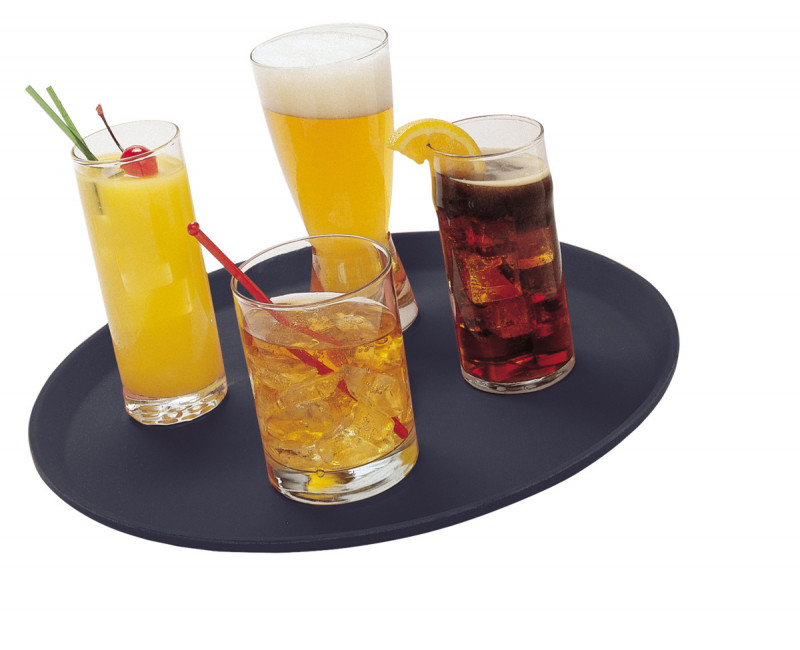 Plateau anti-dérapant fibre de verre noir Ø 45 cm Camtread Cambro