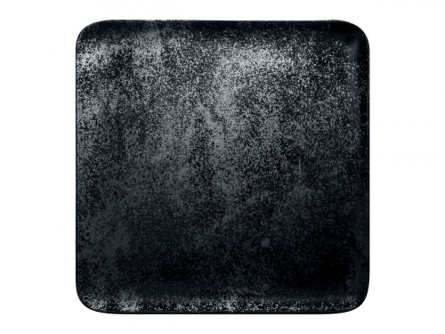 Assiette plate carré noir porcelaine vitrifiée 24x24 cm Karbon Rak