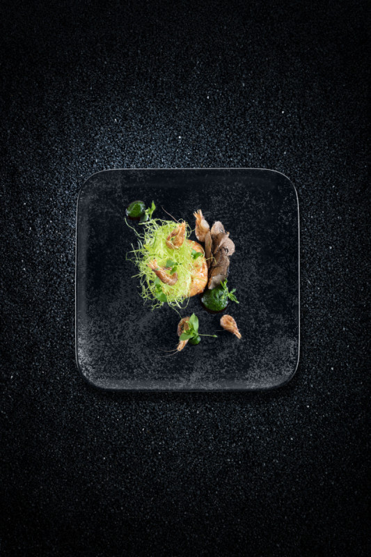 Assiette coupe plate carré noir porcelaine vitrifiée 27x27 cm Karbon Rak