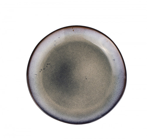 Assiette coupe plate rond gris grès émaillé Ø 21,5 cm Galaxy Pro.mundi