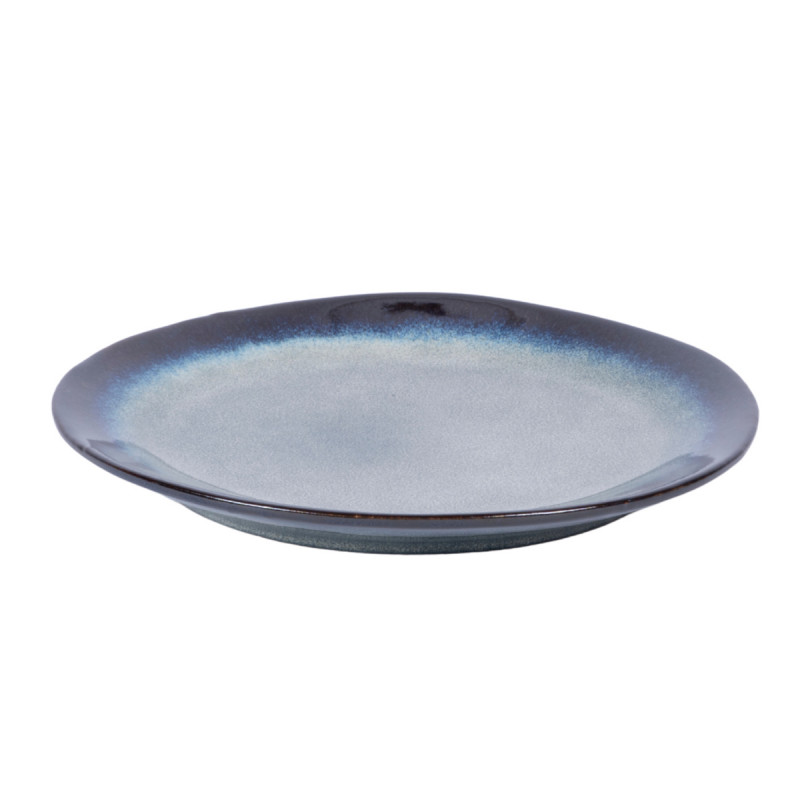 Assiette coupe plate rond gris grès émaillé Ø 21,5 cm Galaxy Pro.mundi