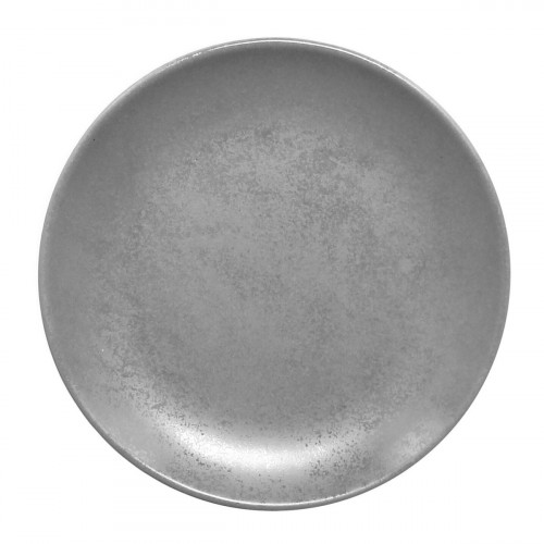Assiette coupe plate rond gris porcelaine vitrifiée Ø 26,7 cm Shale Rak