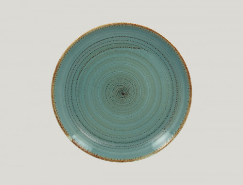 Assiette coupe plate rond lagon porcelaine vitrifiée Ø 26,7 cm Twirl Rak