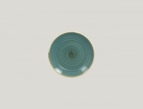 Assiette plate rond lagon porcelaine vitrifiée Ø 15 cm Twirl Rak