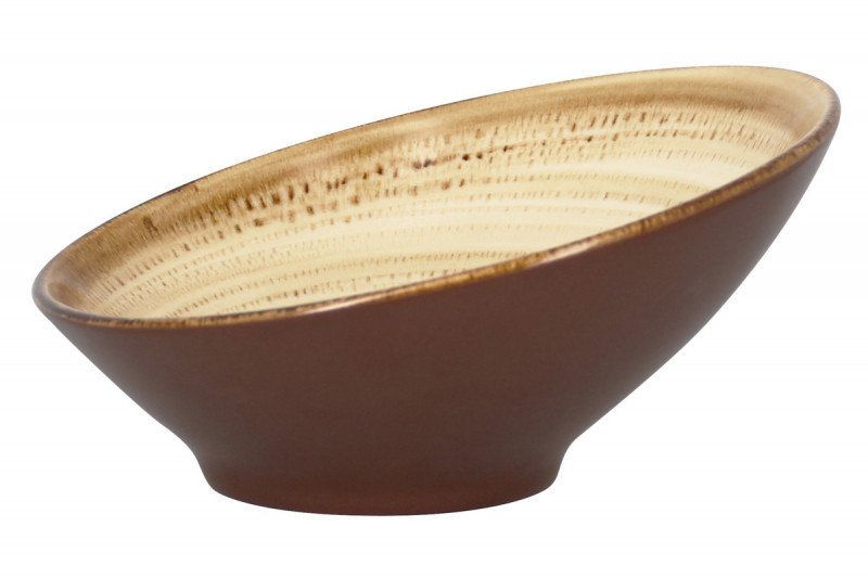 Saladier irrégulier beige porcelaine vitrifiée Ø 21,5 cm Twirl Rak