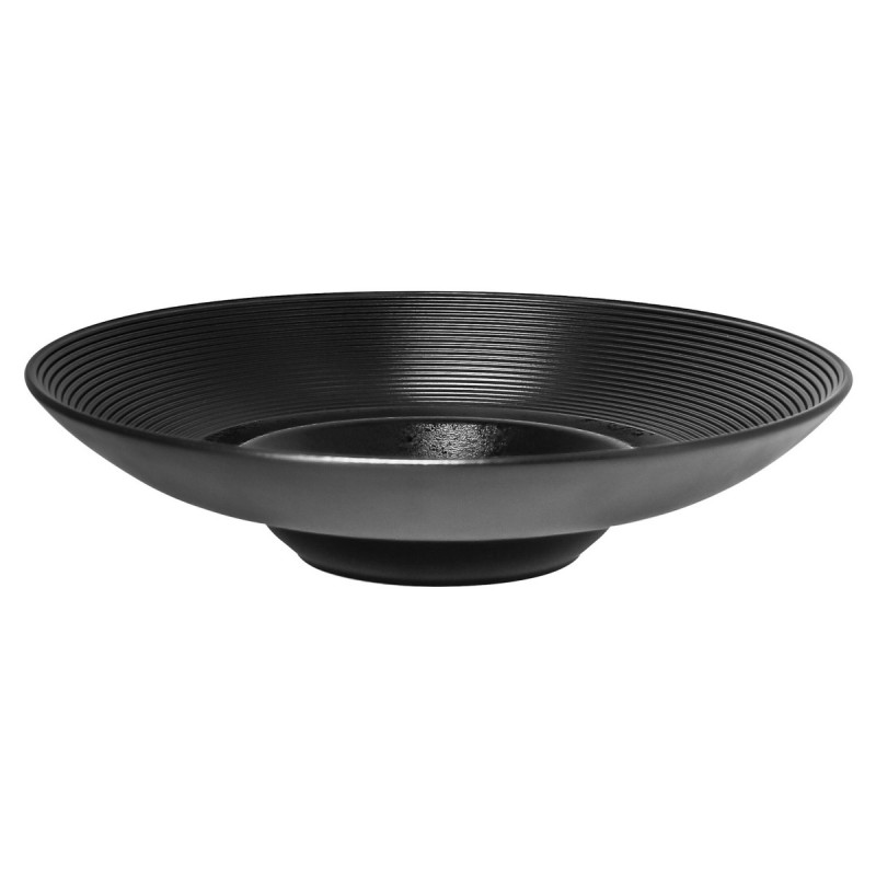 Assiette gourmet rond noir porcelaine vitrifiée Ø 25,6 cm Edge Rak