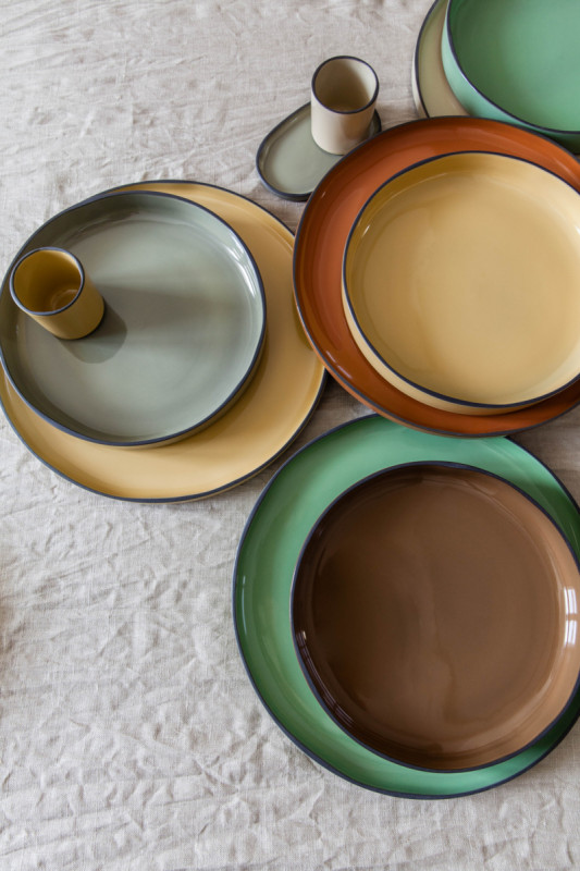 Assiette plate rond muscade porcelaine culinaire Ø 21 cm Caractère Revol