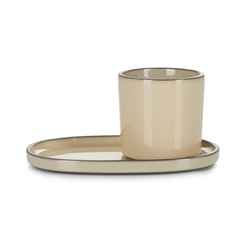 Gobelet expresso rond beige porcelaine culinaire 8 cl Ø 5,8 cm Caractère Revol