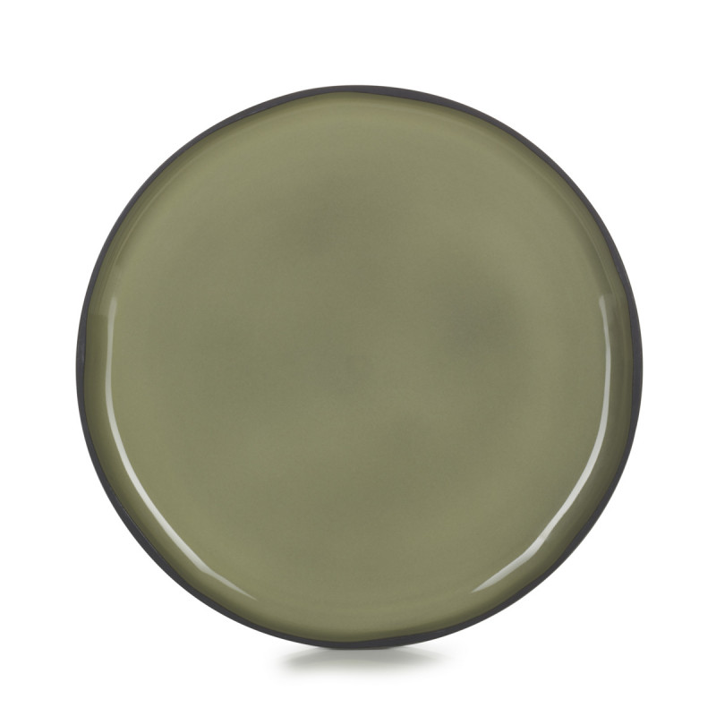 Assiette plate rond cardamome porcelaine culinaire Ø 28 cm Caractère Revol
