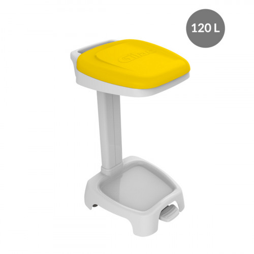 Support de sac poubelle plastique 120 L jaune Gilac