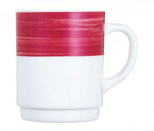 Mug rond rouge verre opal 25 cl Ø 7,2 cm Brush Arcoroc