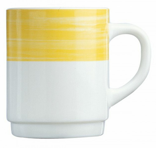 Mug rond jaune verre opal 25 cl Ø 7,2 cm Brush Arcoroc