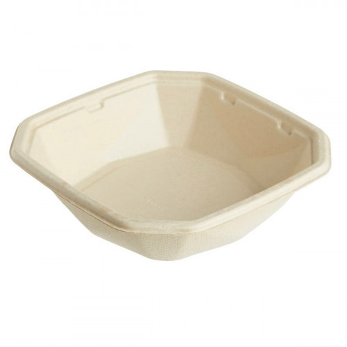 Boîte octogonal beige 15,2x15,2x3,8 cm 40 cl Octabagasse Duni (50 pièces)