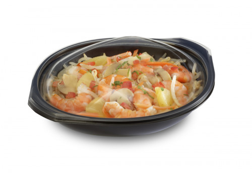 Boîte wok avec couvercle noir 22,9x19,2x6,4 cm 75 cl Wokipack Alphaform (25 pièces)