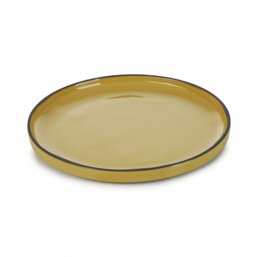 Assiette plate rond jaune porcelaine culinaire Ø 21 cm Caractère Revol