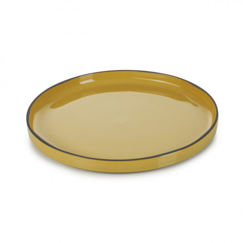 Assiette plate rond jaune porcelaine culinaire Ø 28 cm Caractère Revol