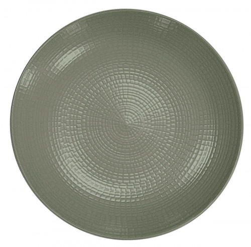 Assiette coupe plate rond Terre d'ombre grès émaillé Ø 28 cm Modulo Nature Degrenne