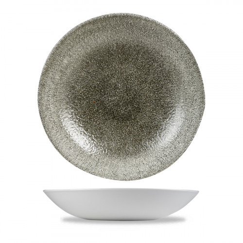 Assiette creuse rond noir porcelaine vitrifiée Ø 24,8 cm Raku Quartz Churchill