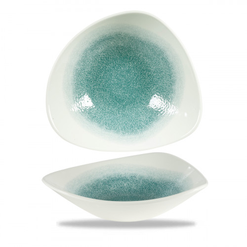 Bol triangulaire Jade porcelaine vitrifiée 23,5 cm Raku Jade Churchill