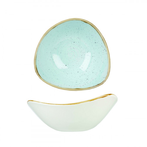 Bol triangulaire bleu porcelaine vitrifiée 15,3 cm Stonecast Duck Egg Churchill