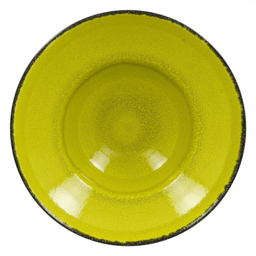 Assiette extra creuse rond vert porcelaine vitrifiée Ø 22,7 cm Fire Rak