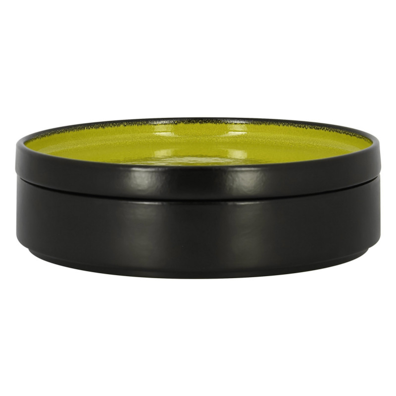 Assiette creuse rond vert porcelaine vitrifiée Ø 19,9 cm Fire Rak