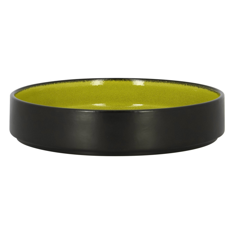 Assiette creuse rond vert porcelaine vitrifiée Ø 27 cm Fire Rak
