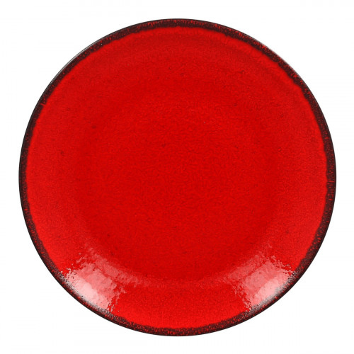 Assiette plate rond rouge porcelaine vitrifiée Ø 17,9 cm Fire Rak