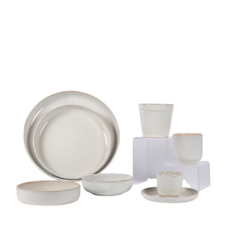 Assiette plate rond Beige rosé grès émaillé Ø 21,4 cm Pearl Pro.mundi