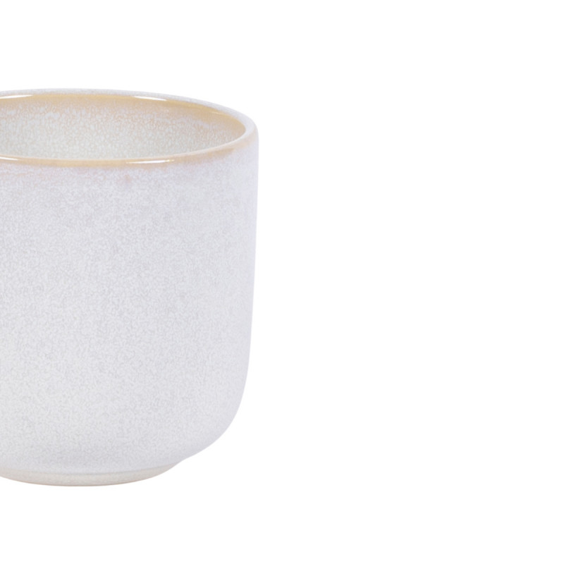 Gobelet rond Beige rosé grès émaillé 18 cl Ø 8 cm Pearl Pro.mundi