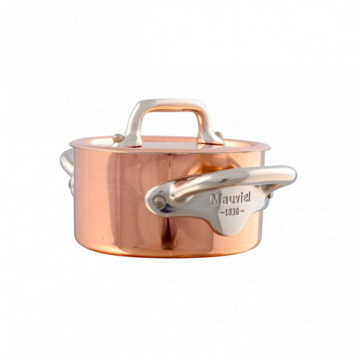 Cocotte avec couvercle cuivre inox Sans revêtement Avec couvercle Ø 9 cm 4,5 cm 0,3 L M'minis Mauviel