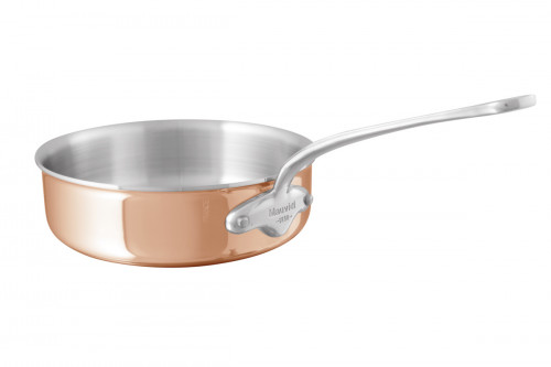 Sauteuse droite cuivre inox inox 18/10 Sans revêtement Sans couvercle Ø 24 cm 7,5 cm 3 L M'6s Mauviel