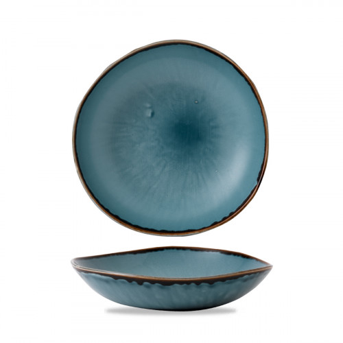 Assiette creuse rond bleu porcelaine vitrifiée Ø 26,4 cm Harvest Dudson