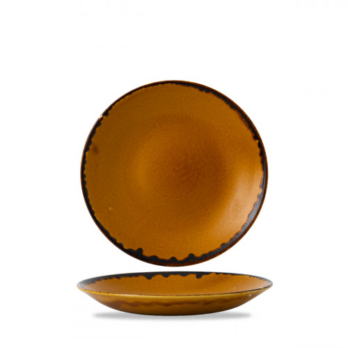 Assiette creuse rond marron porcelaine vitrifiée Ø 25,6 cm Harvest Dudson