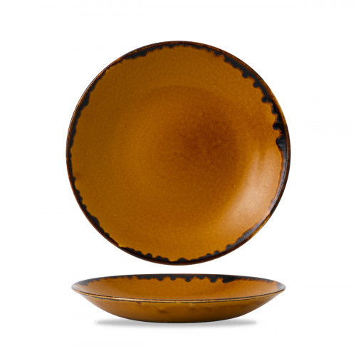 Assiette creuse rond marron porcelaine vitrifiée Ø 27,8 cm Harvest Dudson