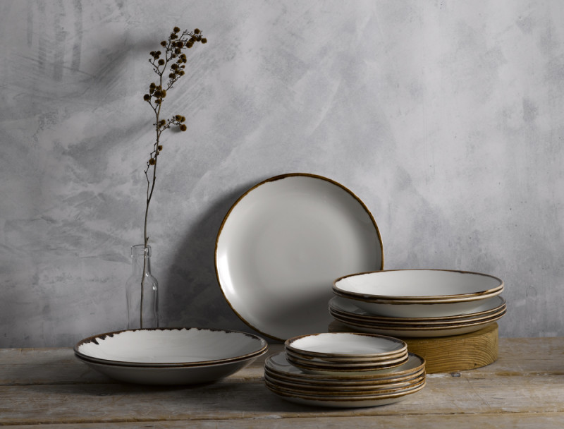 Assiette coupe plate rond Natural porcelaine vitrifiée Ø 28,8 cm Harvest Dudson