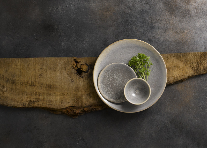 Assiette creuse rond gris porcelaine Ø 29,3 cm Evo Granite Dudson