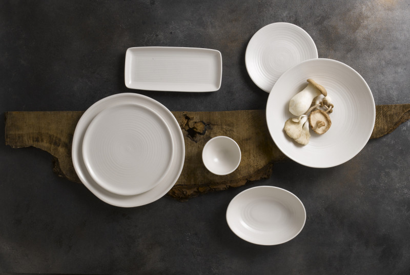 Assiette plate rectangulaire blanc porcelaine 36x17,1 cm Evo Pearl Dudson