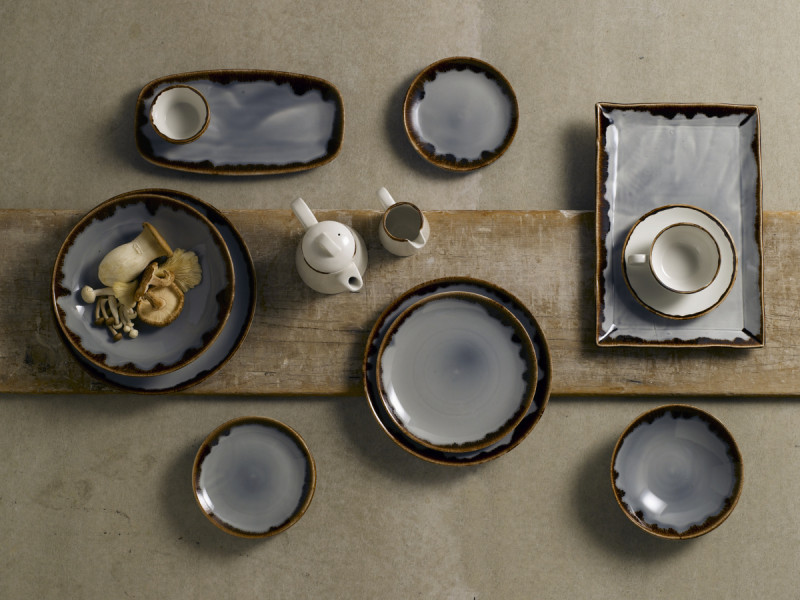 Assiette coupe plate rond gris porcelaine vitrifiée Ø 28,8 cm Harvest Dudson