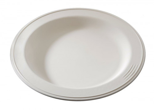 Assiette rond blanc fibre végétale Ø 18 cm Lilitouch Saint Romain