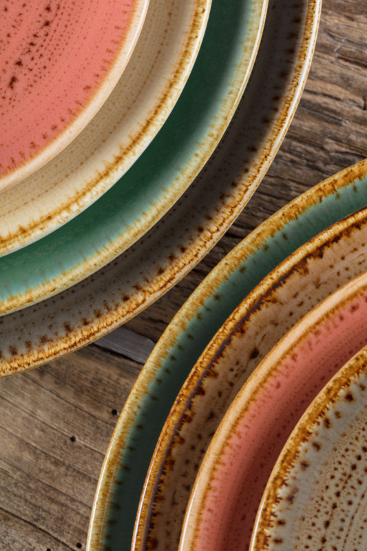 Assiette coupe creuse rond marron porcelaine vitrifiée Ø 27,8 cm Twirl Rak