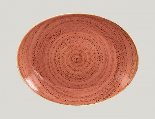 Plat ovale orange porcelaine vitrifiée 36 cm Twirl Rak
