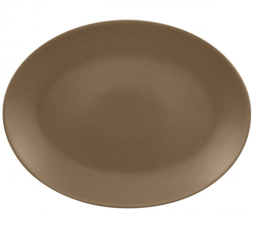 Plat ovale marron porcelaine vitrifiée 36 cm Genesis Rak