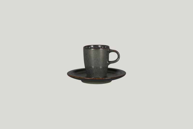 Tasse à expresso rond noir porcelaine vitrifiée 9 cl Ø 5,8 cm Rakstone Ease Rak