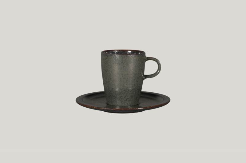 Sous tasse rond noir porcelaine vitrifiée Ø 16,3 cm Rakstone Ease Rak