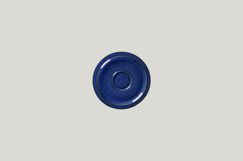 Sous tasse à espresso rond bleu porcelaine vitrifiée Ø 13 cm Rakstone Ease Rak