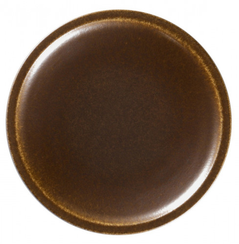 Assiette coupe plate rond bronze porcelaine vitrifiée Ø 23,8 cm Rakstone Ease Rak